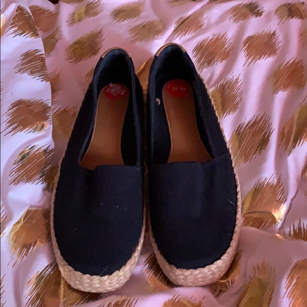Blue canvas shoes